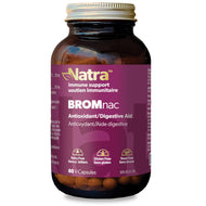 Natra BROMnac front bottle - Bromelain plus NAC, Antioxidant and Digestive Aid, 60 V-capsules