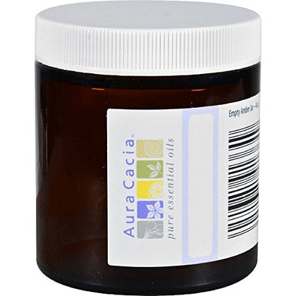 Aura Cacia Amber Glass Wide Mouth Jar - Empty 118 ml