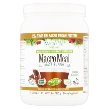 MacroLife Naturals MacroMeal Vegan Choc 15 serving 675g