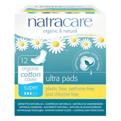 Natracare Natural Maxi Pad Super 12 count