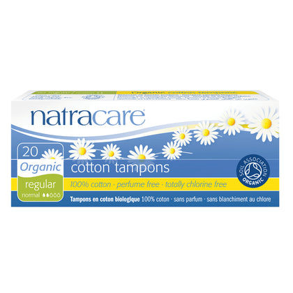 Natracare organic cotton tampons regular 20 count