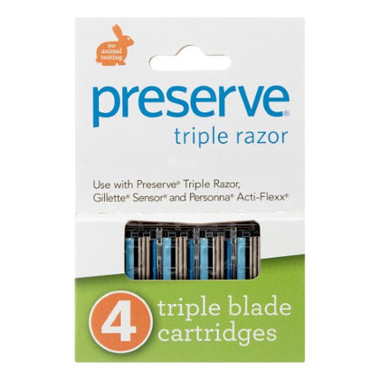 Preserve by Recycline Triple-Blade Replacement 4 cartridges/pack