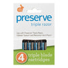 Preserve by Recycline Triple-Blade Replacement 4 cartridges/pack