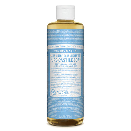 Dr. Bronner's Magic Soap Baby-Unscented Pure-Castile Liquid 16oz / 473ml
