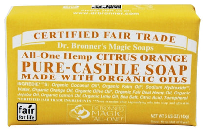 Dr. Bronner's Magic Soap Citrus Orange Bar Soap 140 g