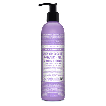 Dr. Bronner's Magic Soap Lavender Coconut Lightly Scented Organic Lotion 8 oz