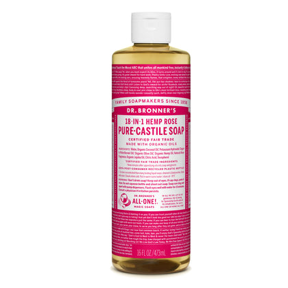 Dr. Bronner's Magic Soap Rose Pure-Castile Liquid Soap 16oz / 473ml