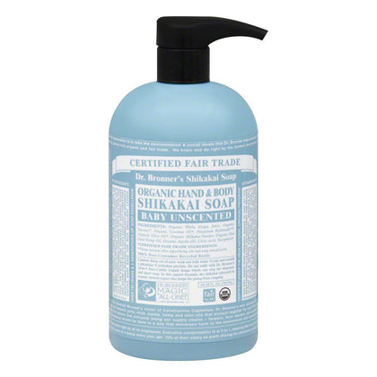 Dr. Bronner's Magic Soap Baby-Unscented Sugar Pump Soap 12oz / 355ml