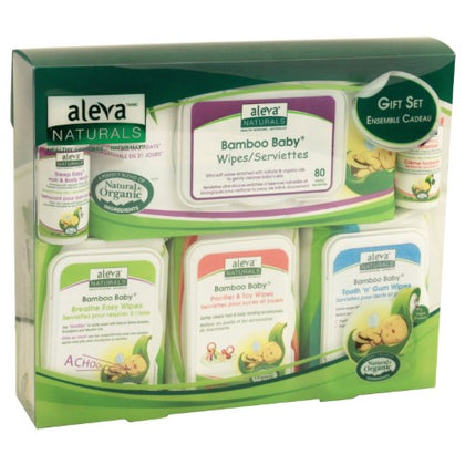 Aleva Naturals Bamboo Baby Wipes Gift Set box