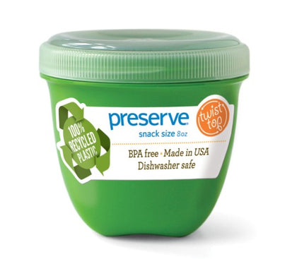 Preserve by Recycline Mini Round Food Storage-Apple Grn 4ct 8 oz