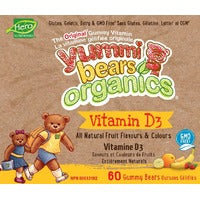 Hero Nutritionals Yummi Bears Vitamin D3 Organic 60 gummies