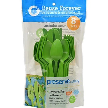 Preserve by Recycline Preserve Cutlery- Apple Green 24 pcs