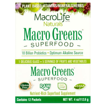 MacroLife Naturals Macro Greens Box 9.4g x 12
