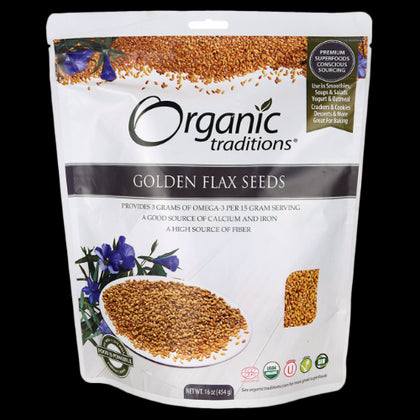 Organic Traditions Golden Flax Seeds 454g