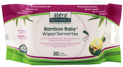 Aleva Naturals Bamboo Baby Travel Wipes 30 pk 30 pk