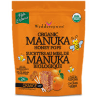 Wedderspoon Organic Manuka Honey Pops Orange 120g