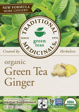 Traditional Medicinals Organic Green Tea Ginger 20 bags