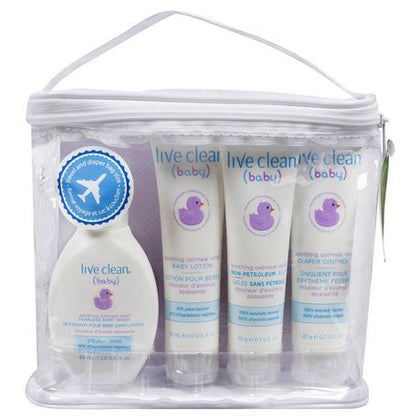 Live Clean Baby Sooth Oat Diaperbag Travel Set 4 pc