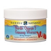 Nordic Naturals Omega 3 Gummy Worms Straw, 30's