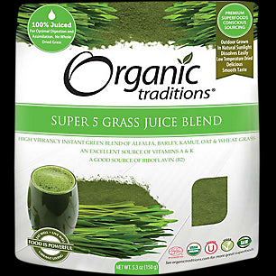 Organic Traditions Super 5 Grass Juice Blend 150g
