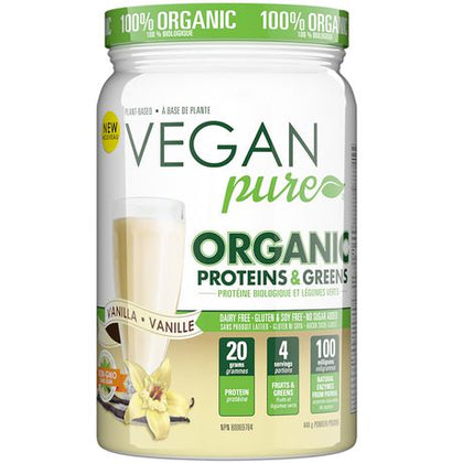 Vegan Pure Organic Protein & Greens Vanilla 444gr