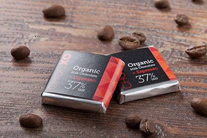 ChocXO Org 37% MlkChoc Espres 6gSq GrvtyBx 150 x 6g