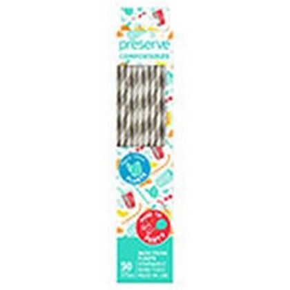 Preserve by Recycline Compostables Straws Natural 50-count straws