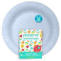 Preserve by Recycline Compostables Large Plates 8ct Blue 8 plates