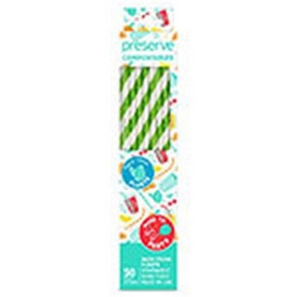 Preserve by Recycline Compostables Straws Green 50-count straws