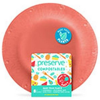 Preserve by Recycline Compostables Small Plates 8ct Red 8 plates