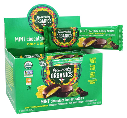 Heavenly Organics Espresso Chocolate Honey Patties 6 x 132g