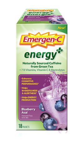 Emergen-C Energy+ Blueberry Acai 18 singles/box