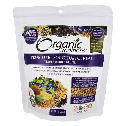 Organic Traditions Probiotic Cereal Triple Berry 200g